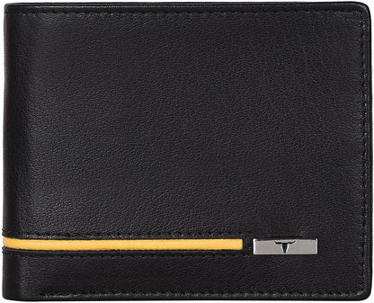 New Men's Black Colour Leather Bi-fold RFID Blocking Wallet Gift Item
