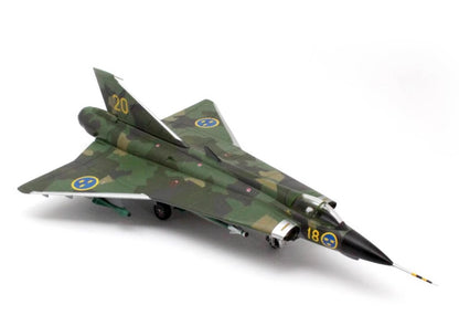 1:72 Aviation Saab J35J Draken Swedish AF Splinter Scheme Fighter Diecast Model
