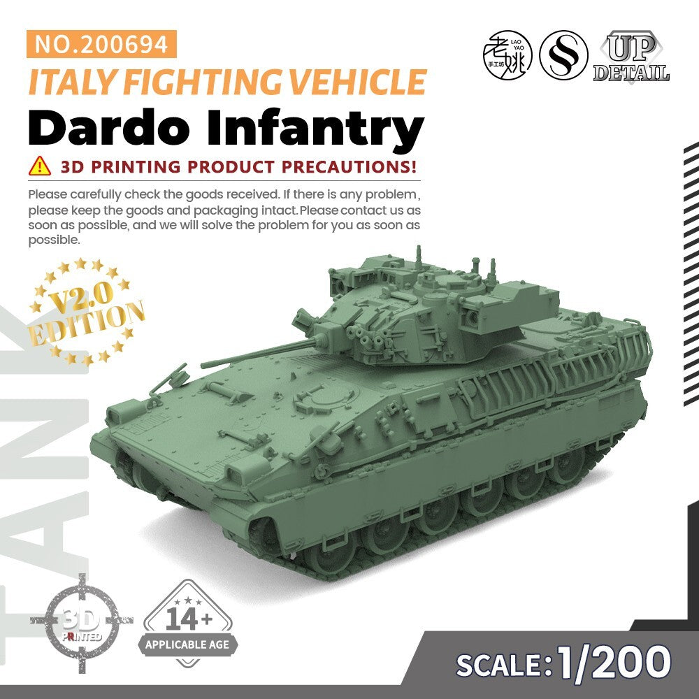SSMODEL SS200694 1/200 Military Model Kit Italy Dardo Infantry Fighting Vehicle