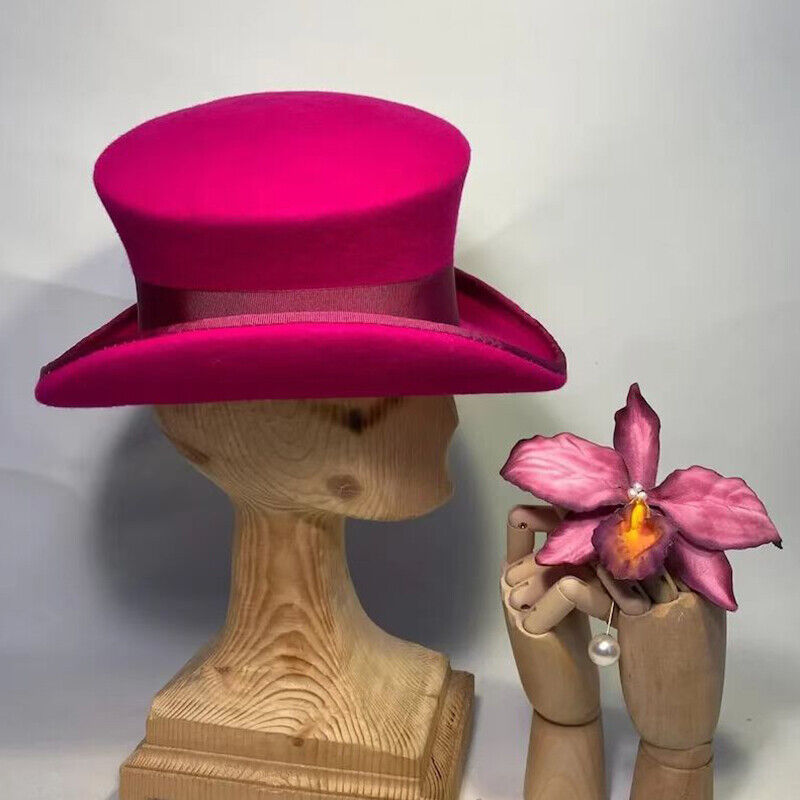 Cashmere Hat Asymmetric Top Hat Unisex Steam Punk Wool Party Costume Magic Cap
