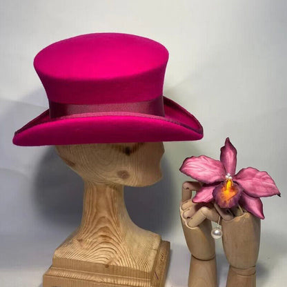 Cashmere Hat Asymmetric Top Hat Unisex Steam Punk Wool Party Costume Magic Cap