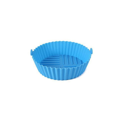 1pc Silicone Air Fryer Baking Tray Circular Foldable Food Grade High Temperature