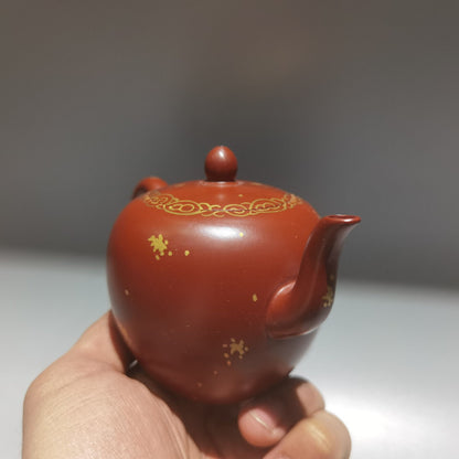 Chinese Yixing Zisha Clay Handmade Exquisite Teapot （描金美人肩壶 低款：孙成兰 )