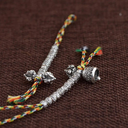 925 Silver New Tibetan Mala's Dorje Bell Charms Sterling Buddhist Prayer Beads