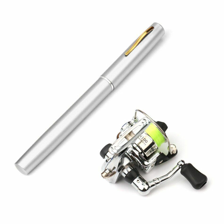 Fishing Rod Reel Pen 1M / 1.4M Pocket Collapsible Combo Mini Kit 7 Colors Shape
