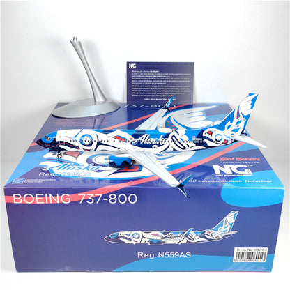 1:200 NG Model Alaska BOEING B737-800 Passenger Airplane Diecast Aircraft Model