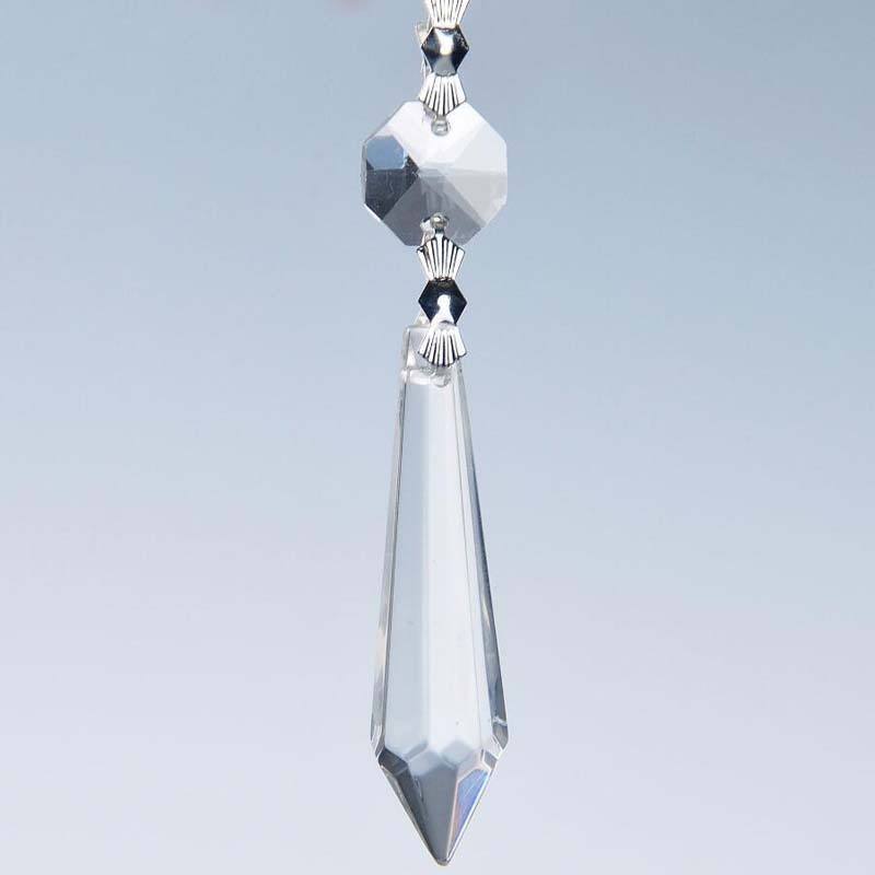 50 Clear Glass Crystals Chandelier Lamp Prisms Parts +38mm Hanging Drops Pendant
