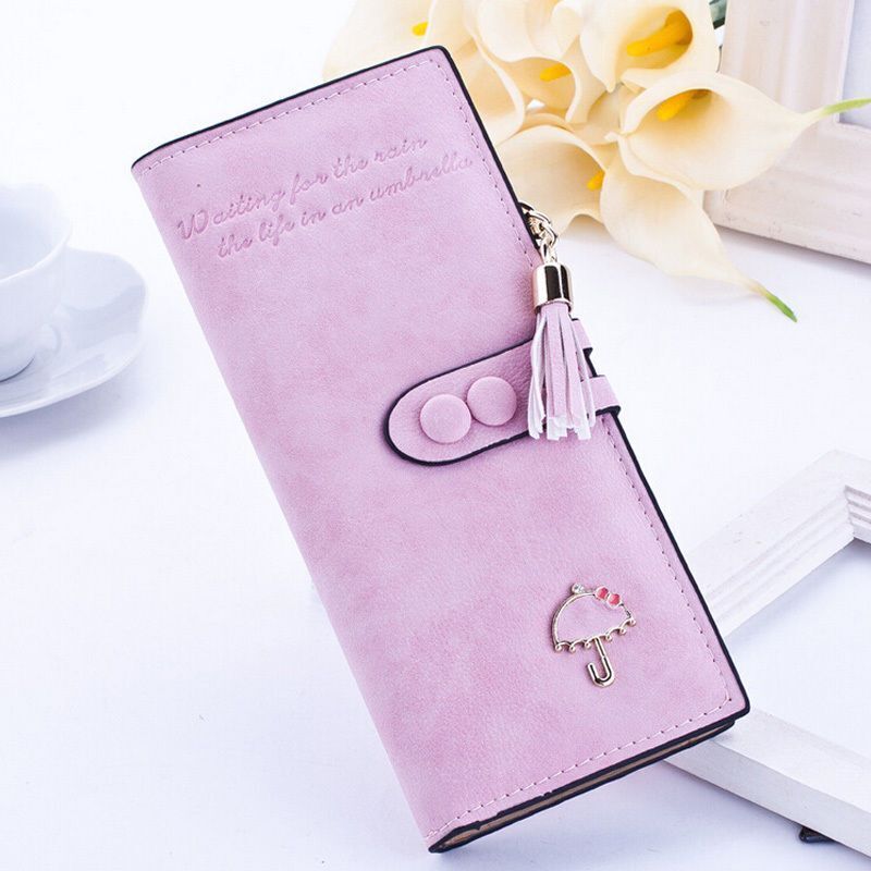 Wallet Clutch Synthetic Leather Tassel Card Holder Phone Bag Money Coin Purses