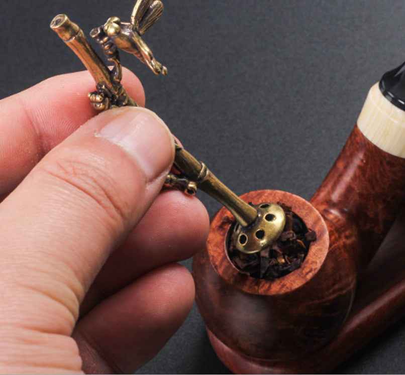 New Creative Pure Brass Tobacco Pipe Tamper Cigar Pipe Portable Cleaning Tool