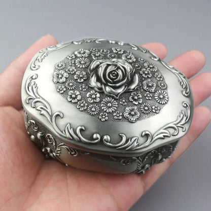 Music Box Emboss Alloy Metal Wind Up Sankyo Movements Hand Cranked Musical Boxes