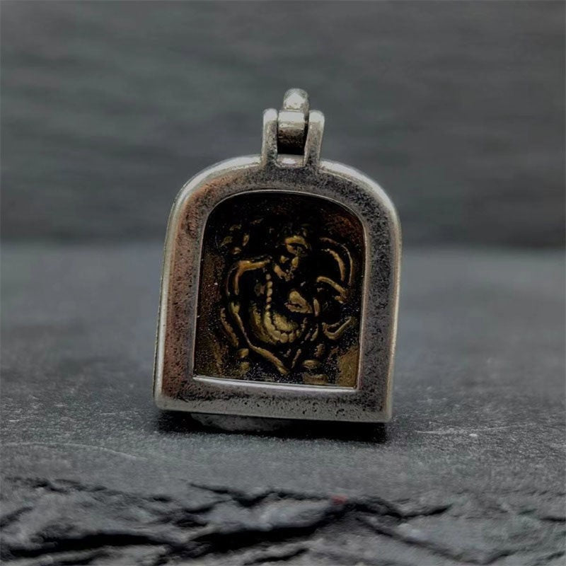 Tibetan Mahakala Ghau Box Pendant Yellow Jambhala Green Tara Amulet Openable