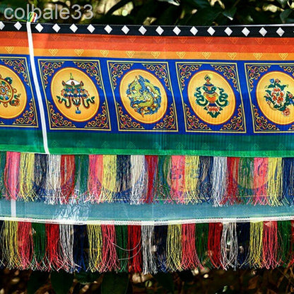 4.6m 181inch New Printed Tassel Eight Auspicious Curtain Decoration