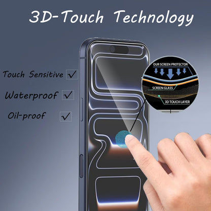 2 Pack Front Screen and 2 Back Glass Protector Compatible with Iphone 17 Pro Max