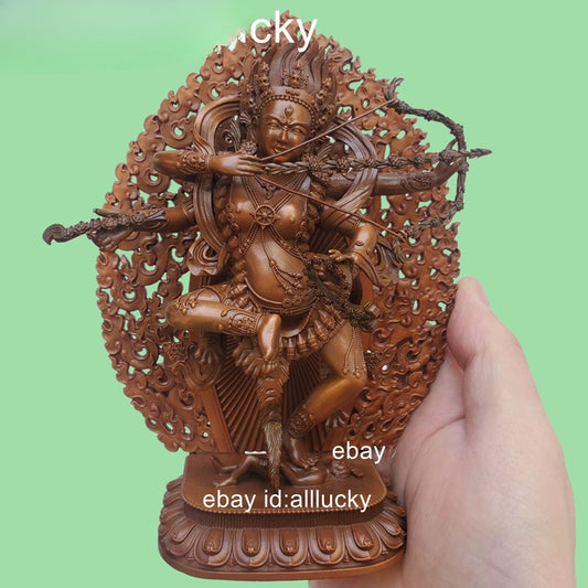 15cm Red Copper Carving Kurukulle Sculpture Nepal Tibet Kurukulle Statue