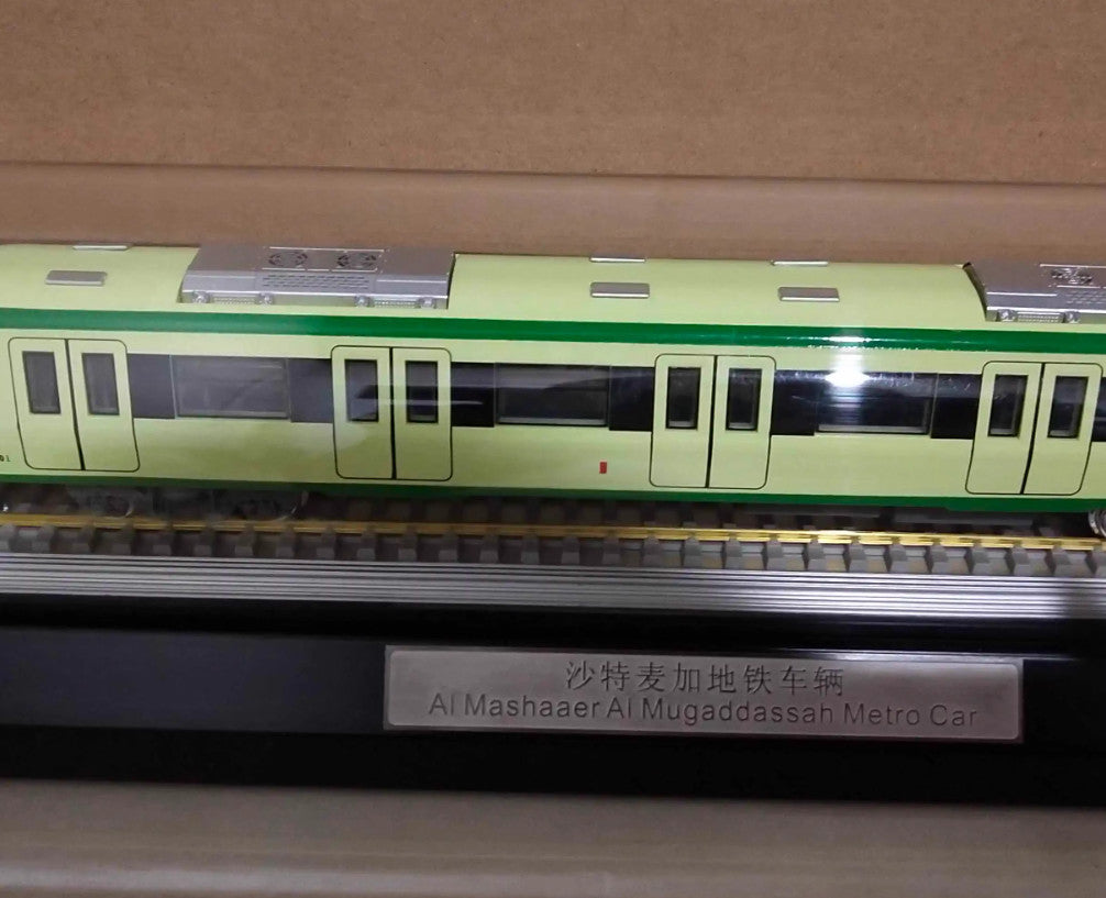 1:87 34CM Saudi AI Mashaaer AI Mugaddassah Metro Car Railway Train Diecast Model