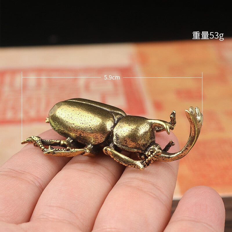Brass Unicorn Fairy Tea Pet Simulation Retro Beetle Beetle Decoration Ornament