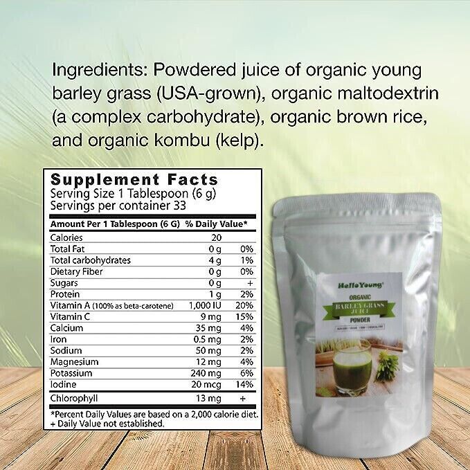 Organic Barley Grass Powder - 500g - PURE VEGAN SUPER GREENS SUPERFOOD POWDER