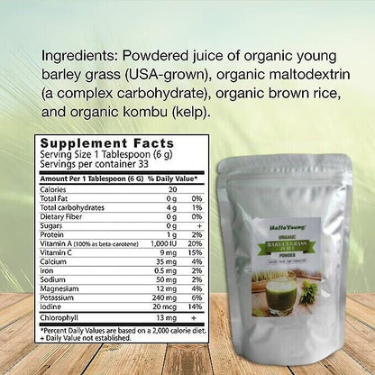 Organic Barley Grass Powder - 500g - PURE VEGAN SUPER GREENS SUPERFOOD POWDER