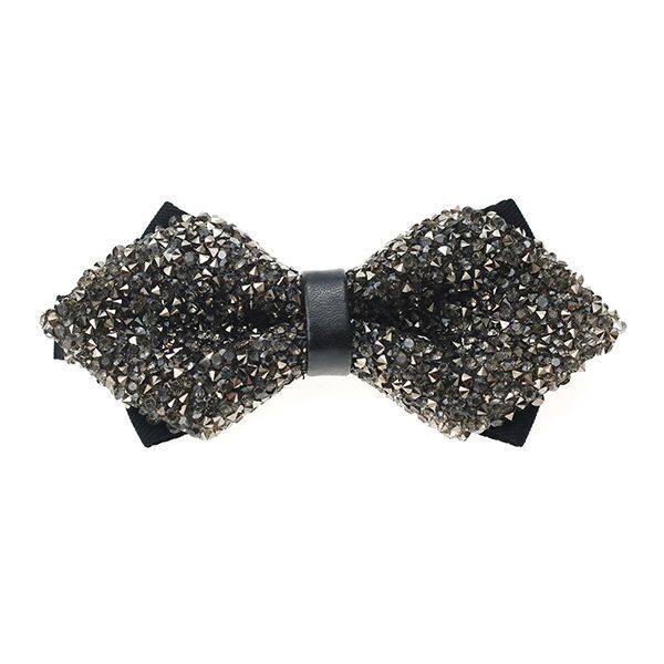 Men Bowtie Diamond Luxury Crystal Gem Tie Fashion Wedding Party Neckwear Banquet