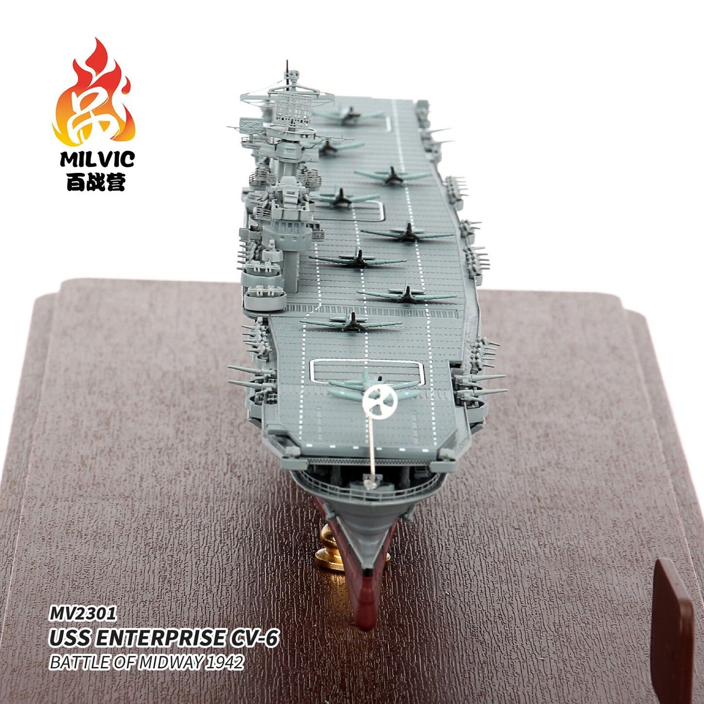 1:700 MILVIC USS ENTERPRISE CV-6 BATTLE OF MIDWAY 1942 Warship Diecast Model