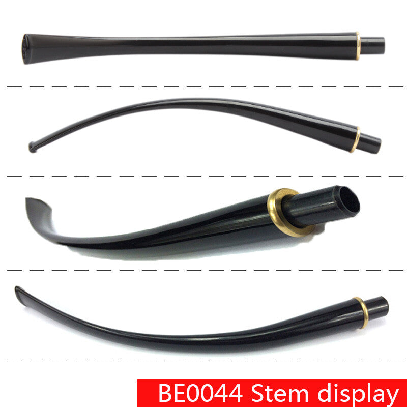 Acrylic Pipe Stem 9mm Bent Long Stem Pipe Mouthpiece for Churchwarden Pipe