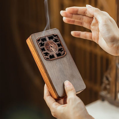 Red Sandalwood Incense Box Portable Hollow Carved Storage & Burning Wood Case