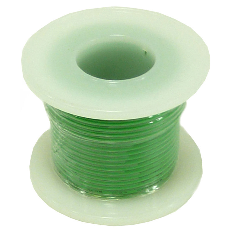 25 Feet Green 22 Gauge Stranded Hook-Up Wire, Tinned Copper, PVC Insulation