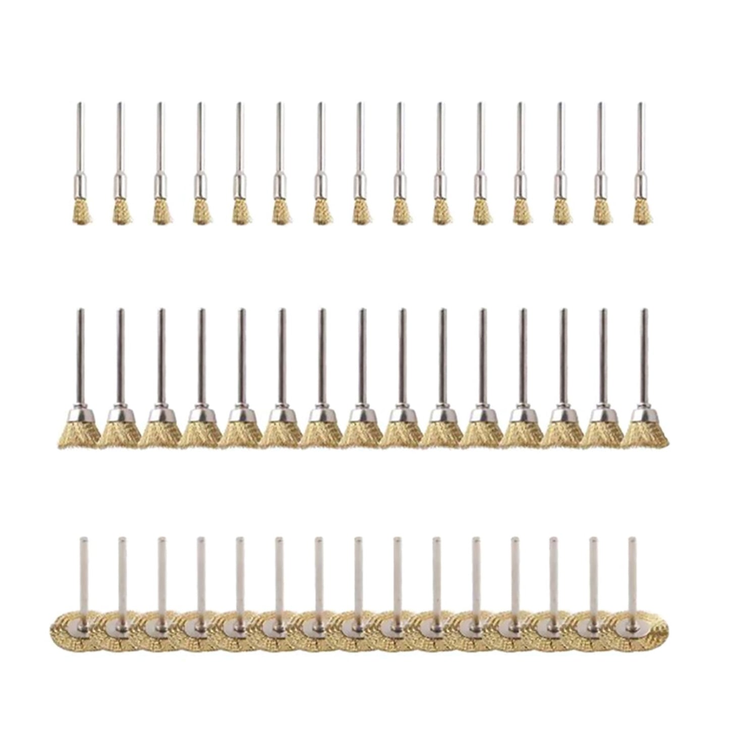 45Pack 3mm Steel Wire Wheel Polishing Mix Brush Tool Dremel Rotary Shank Tool