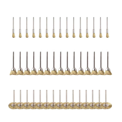 45Pack 3mm Steel Wire Wheel Polishing Mix Brush Tool Dremel Rotary Shank Tool