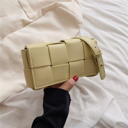 Weave Leather Mini Wallet Luxury Shoulder Bag Fanny Pack Purse Handbag 20*10*5CM