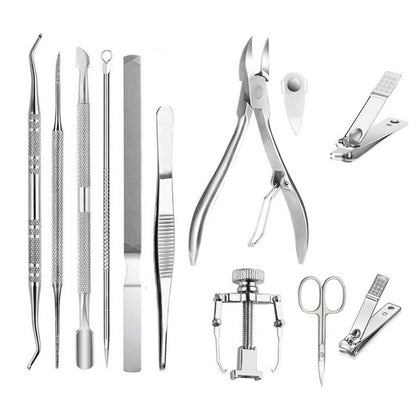 12Pack Stainless Steel Nail Treatment Foot Hands Pedicure Tool Clipper Kits