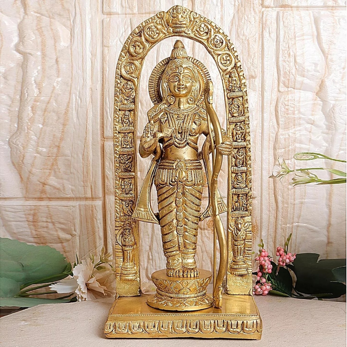 Brass Hindu God Lord Ram Lalla Shri Ram Idol Statue Figurine Sculpture