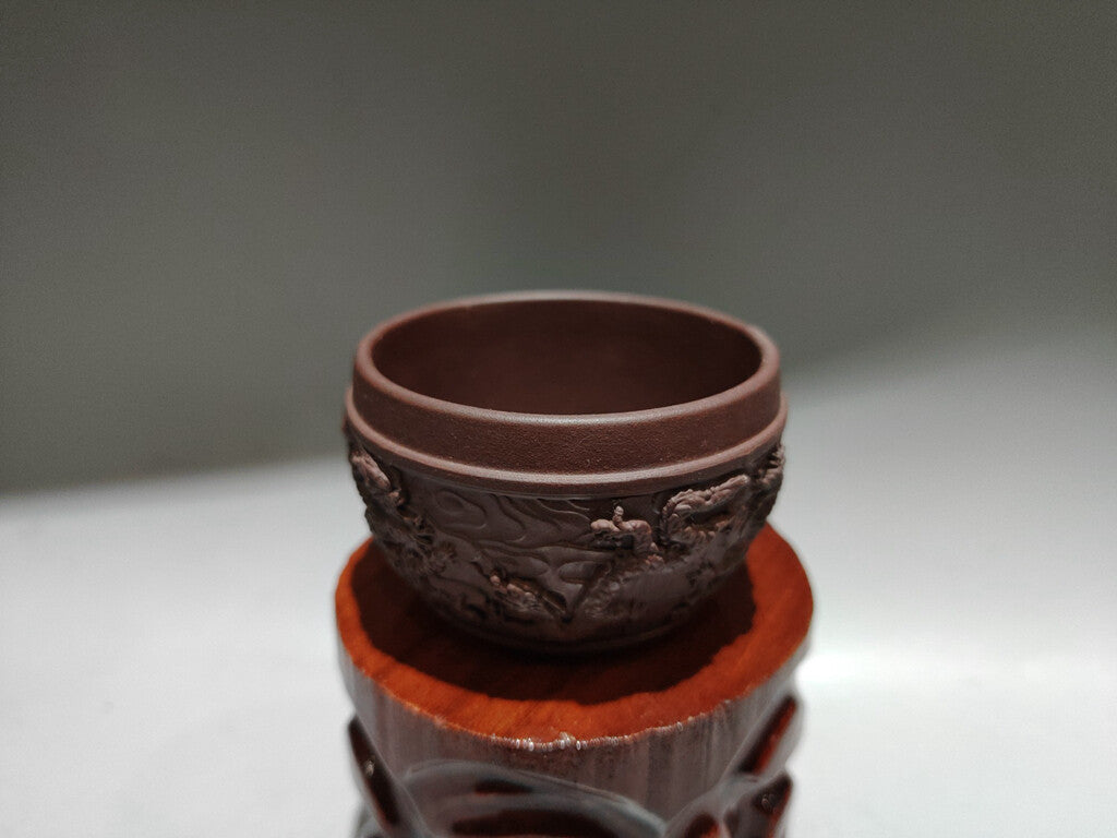 Chinese Yixing Zisha Clay Handmade Exquisite Dragon Pattern Cups