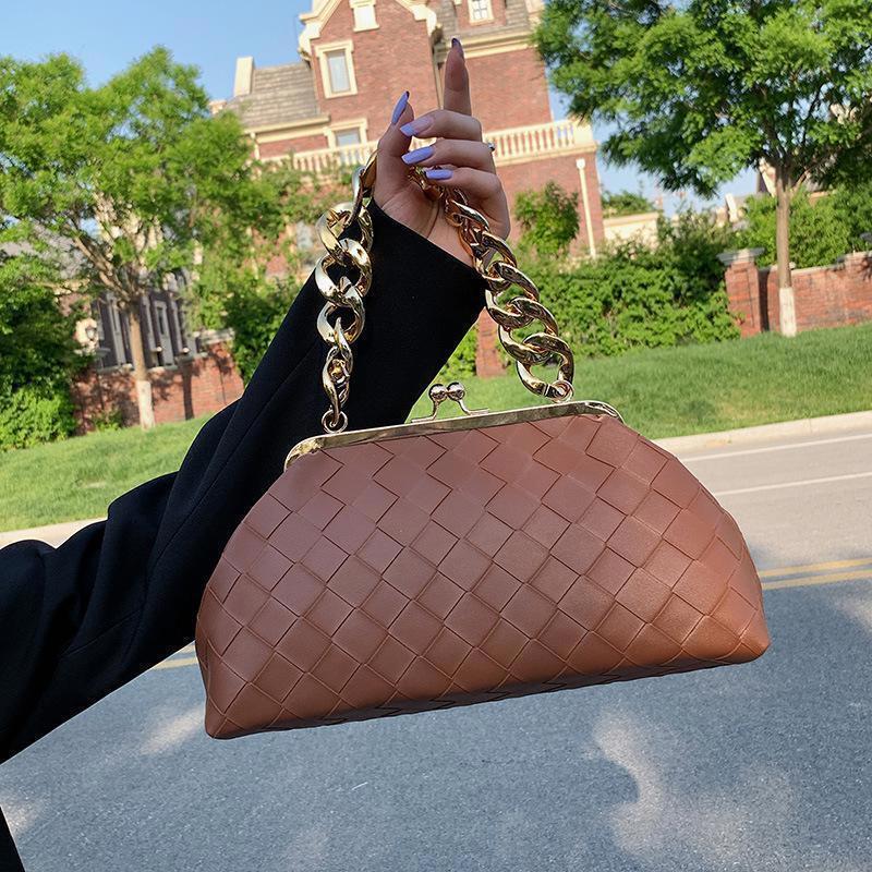 Leather Weave Handbag Handle Dumpling Bag Crossbody Bag Women