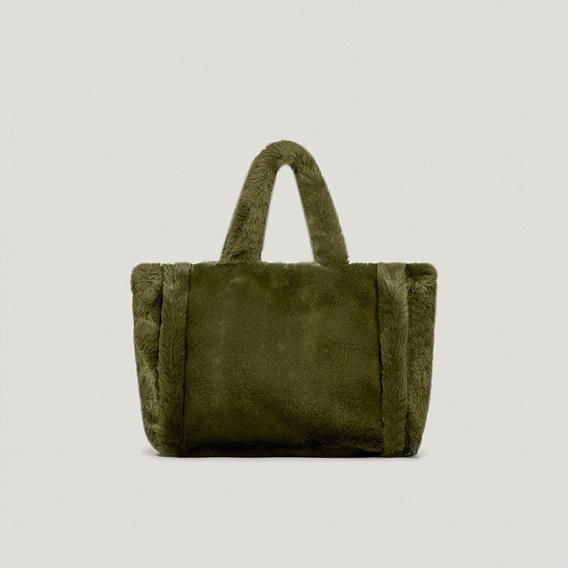 Women's Bag Fur Lady Shoulder Handbag Plush Warm Winter Bags Women
