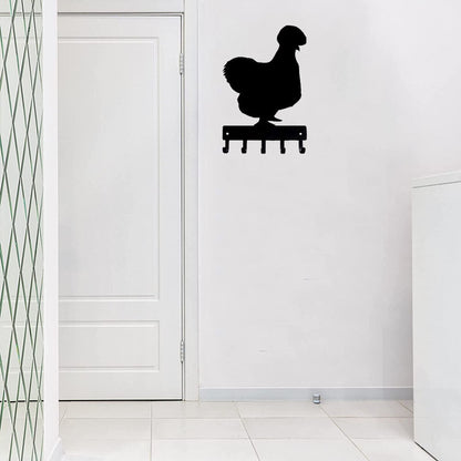 Silkie #1 Chicken Farm Key Rack - 6 inch Wide Metal Wall Art