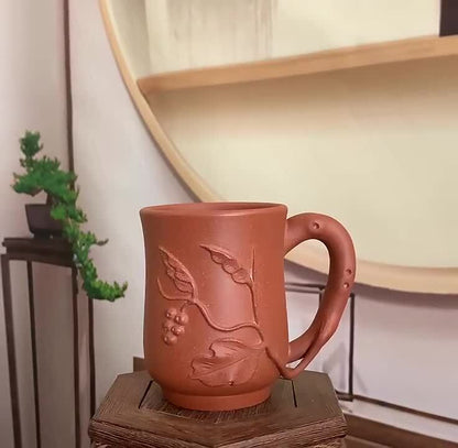 Master Cup With Handle Real Yixing Zisha Purple Clay Tea Cup Marked Office Cups