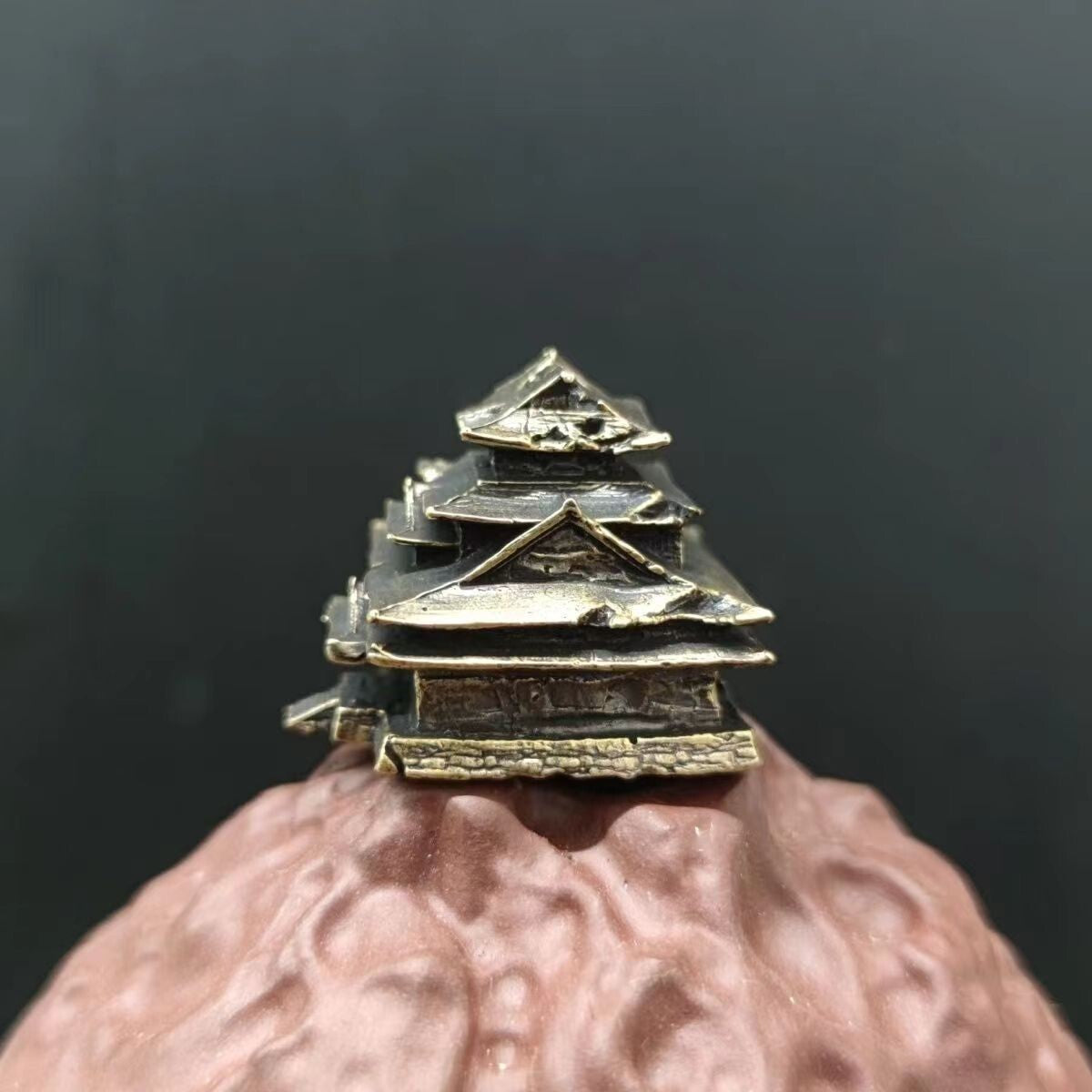 Copper Bonsai Suiseki Micro Landscape Decoration：tower Building