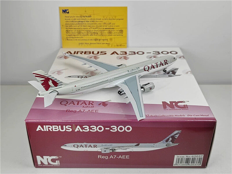 NG Models QATAR Airways for Airbus A330-300 A7-AEE 1:400 Plane Pre-built Model