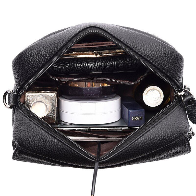 Genuine Leather Cowhide Fashion Bag Small Shoulder Purse Soft Crossbody Handbag