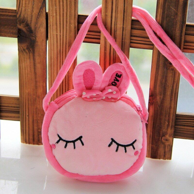 Cartoon Plush Lovely Children Purse Messenger Bags Animal Panda Cat Fluffy Baby
