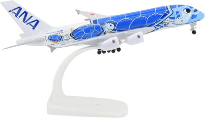 1:400 18cm A380 ANA Sea Turtle Metal Airplane Model Plane Toy Plane Model Blue