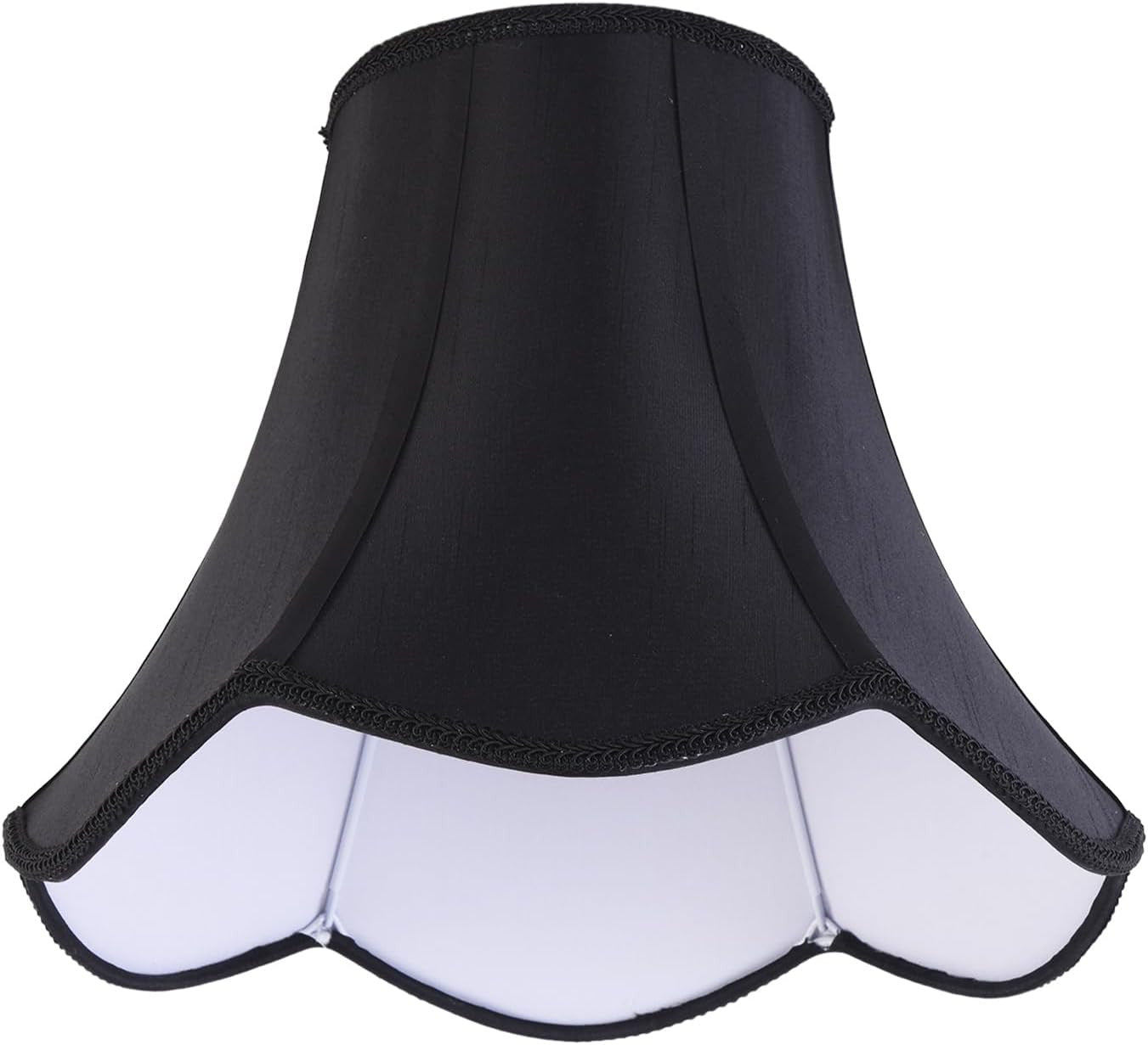 2 Pcs Scalloped Lamp Shades Black Scallop Lamp Shade 6.7``Top X 13``Bottom X 10`