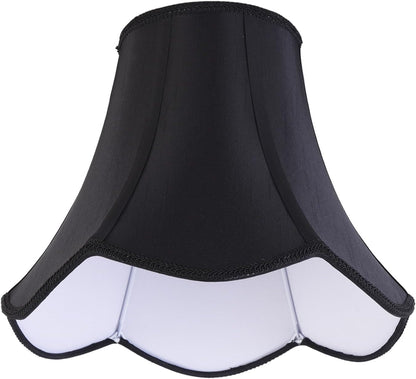 2 Pcs Scalloped Lamp Shades Black Scallop Lamp Shade 6.7``Top X 13``Bottom X 10`