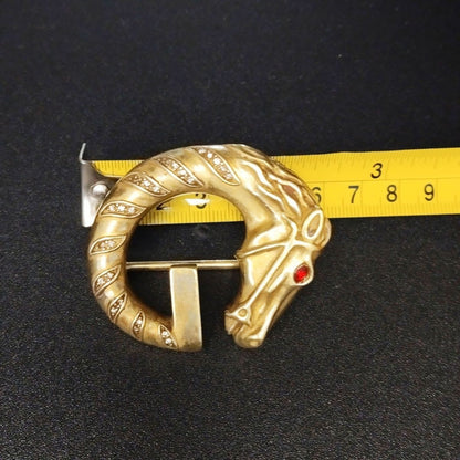 Ethnic Style Pure Copper Belt Buckle 4mm Exquisite Carved Dragon Head Buckle