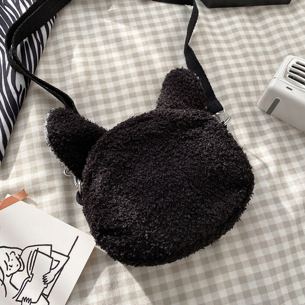 Lamb Wool Shoulder Bag Animals Small Phone Purse Bag Anime Sheep Handbag Furry