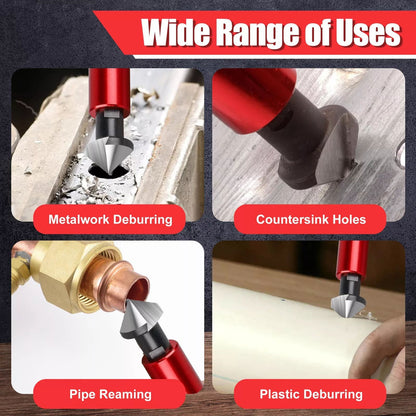 Deburring Tool Countersink Hand Reamer with 10 Extra Blades Kit for Metal Pipes