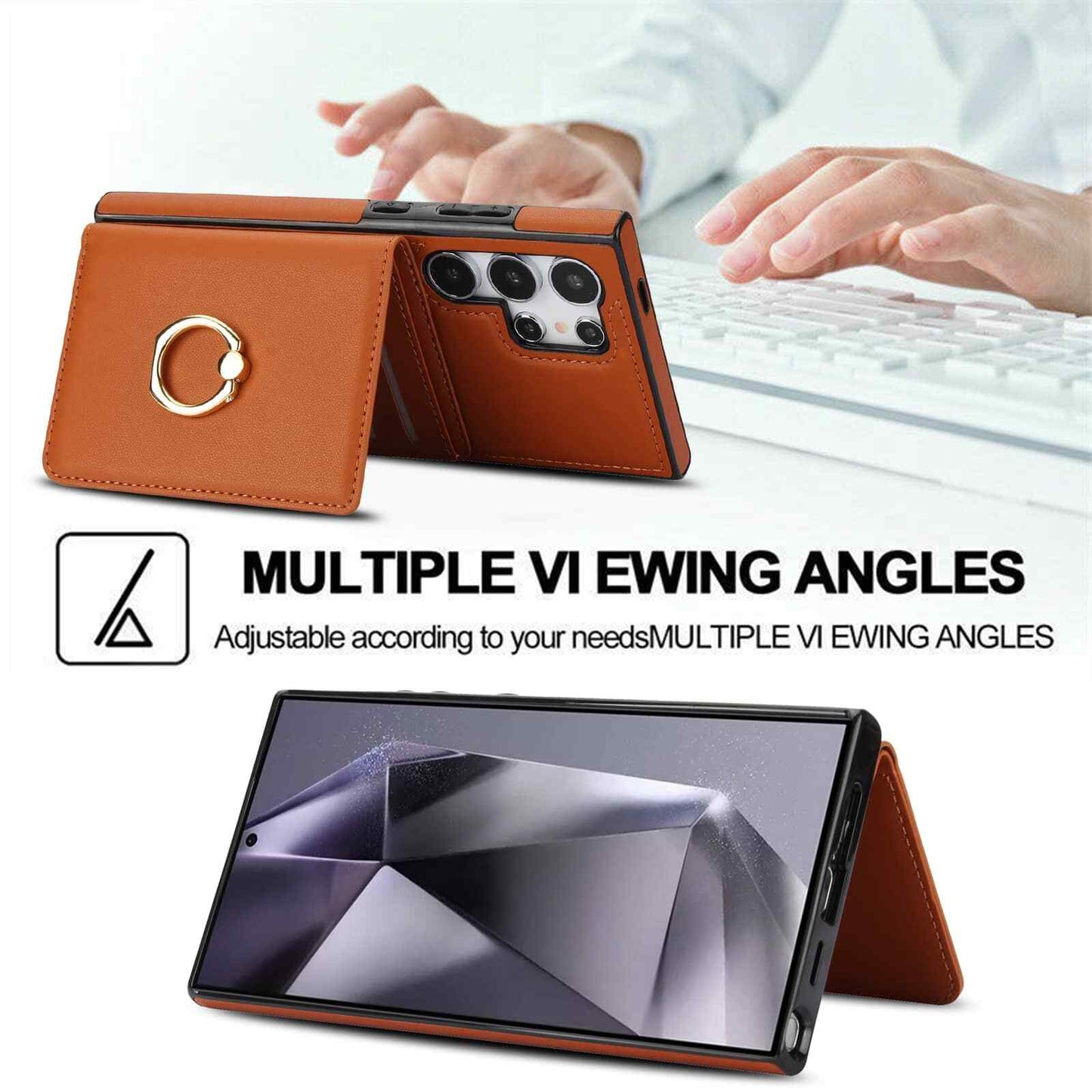 Wallet Case for Samsung Galaxy S24/S23/S22/S21 Ultra/Note 20 Ultra Rotation Ring