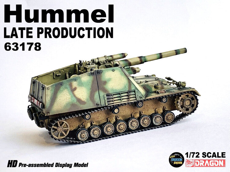 1:72 DRAGON Hummel, Sd.Kfz.165 Self propelled Howitzer Diecast PVC Armor Model
