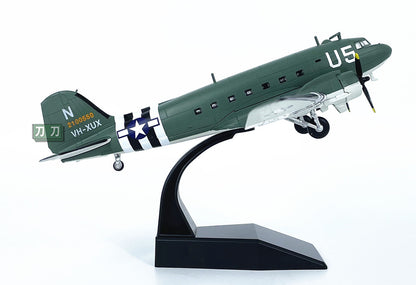 1:100 WLTK USA C-47 UH-XUX Airfreighter Plane Diecast Military Aircraft Model